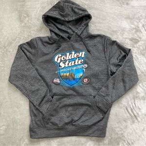 Golden State Hockey Rush Dark Heather Grey Pullover Hoodie Kangaroo Pocket Small